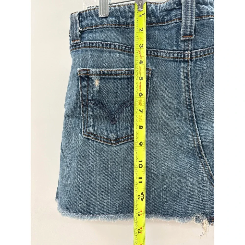 Vintage Levi's Skirt Jean Denim Mini‎ Women Juniors 9  32 Waist Size Medium Blue